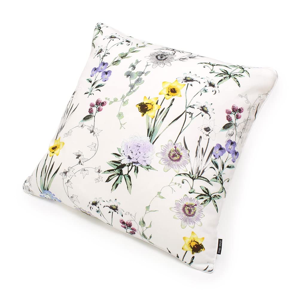 STYLE Decor Cushion Set of Floral and Botanical W3500600 Covers, 45x45cm, 2, Nordic, Stylish, Cute, 100% Cotton, Print,
