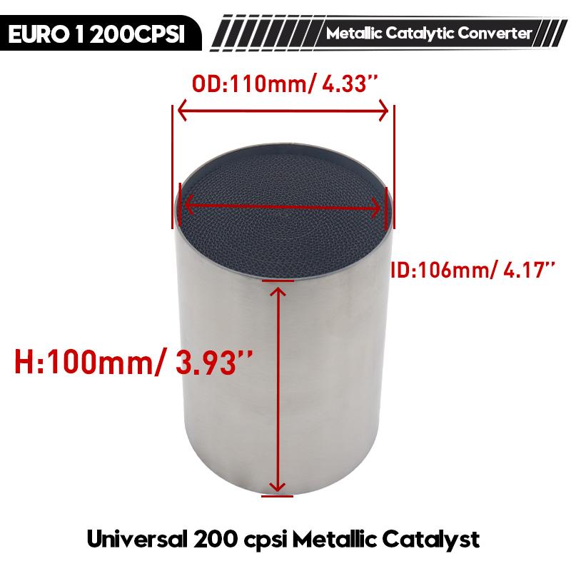200 Cpsi 110X100mm EURO1 High Flow metalický katalyzátor výfukový filtr Honycomb katalyzátor výfukový filtr výfuková trubka auta