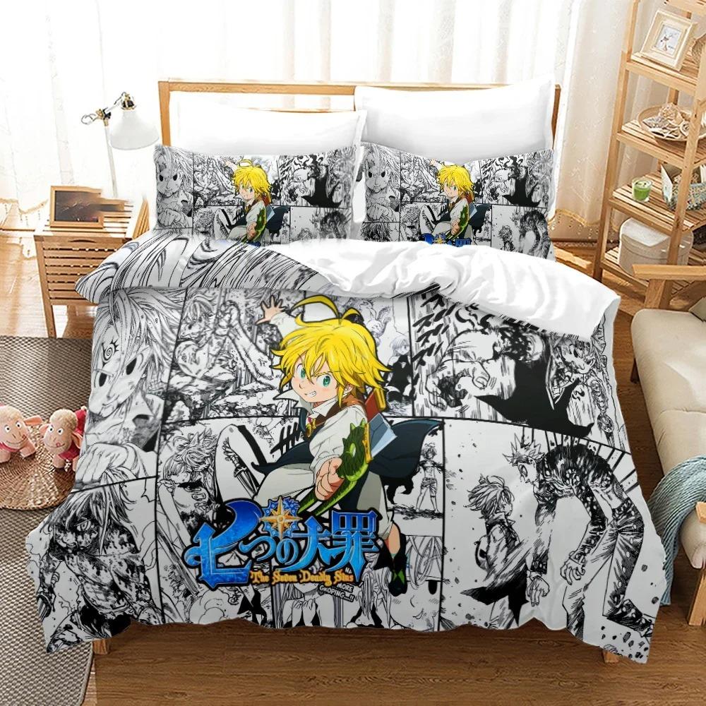 3D Printed Seven Deadly Sins Bedding Collection Anime Meliodas Duvet Cover Double Twin Full Queen King Adult Kid Bedclothes Quilt Cover