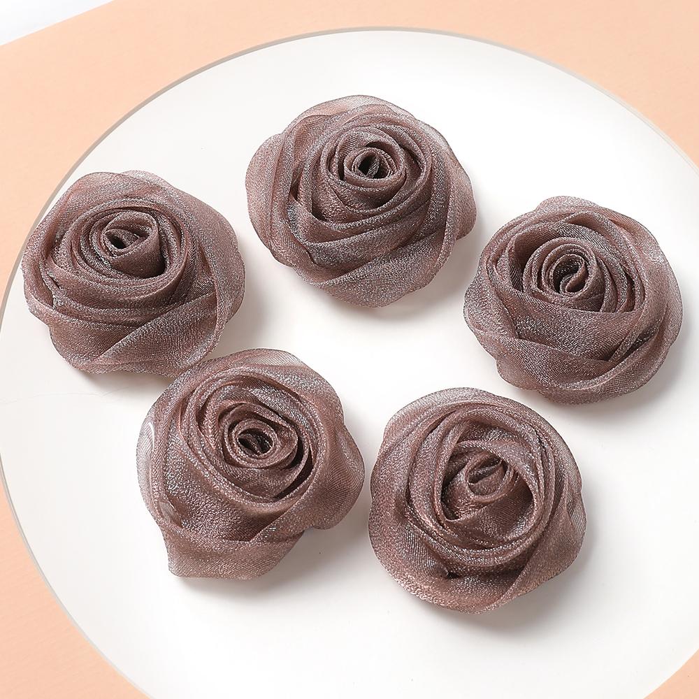 3/5Pcs Chiffon Artificial Flowers Heads 5CM Fake Flower for Home Decor Wedding Decoration Bridal Clothing Crafts Gifts Accessory