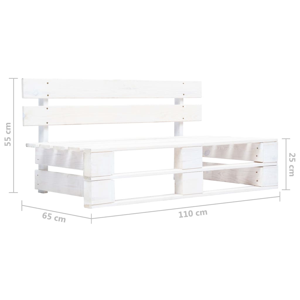 Outdoor Center Sofa Pallet Design Impregnated Pine Wood White