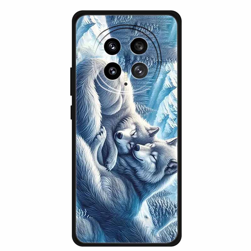 Mobile Phone Protective Case For Honor Magic8 5G Floral Painted Soft Black Silicone Back Cover For Honor Magic 8 2025 Case Funda