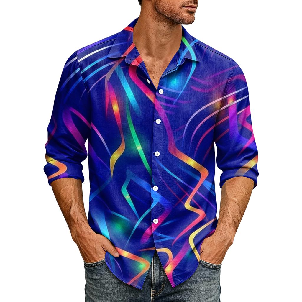 Tenue Sequin Disco Années 70 pour Homme Chemise à Sequins Coupe Festive Chemise Hawaïenne Nouvel An Boutonnée Chemise Chemise pour Homme Non-Repassage Vintage Chemise à Paillettes