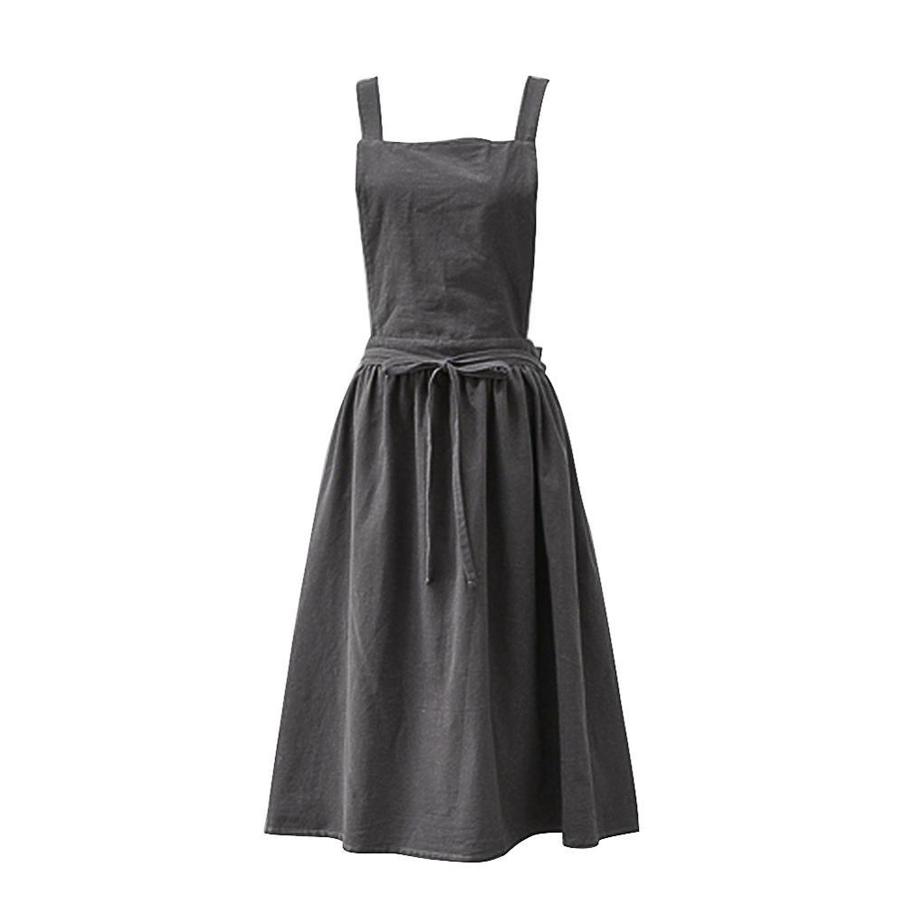 Nordische, einfache Floristenschürze aus Baumwollleinen, Gartenarbeit, Cafés, Küchenschürzen zum Kochen, Backen, Restaurantschürze, Trägerkleid