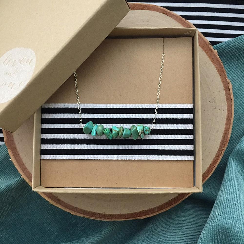 New Hot-selling Models, Fashionable Design, Bohemian Collarbone Chain, Turquoise Fragment Necklace.