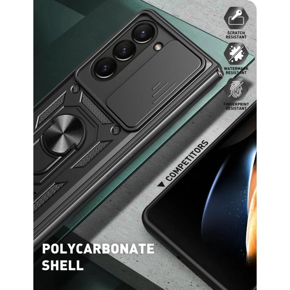 Armor Shockproof Case for Samsung Galaxy Z Fold 6 5 4 3 5G Protective Cover with Ring Magnetic Holder Business Full Protection Cover
