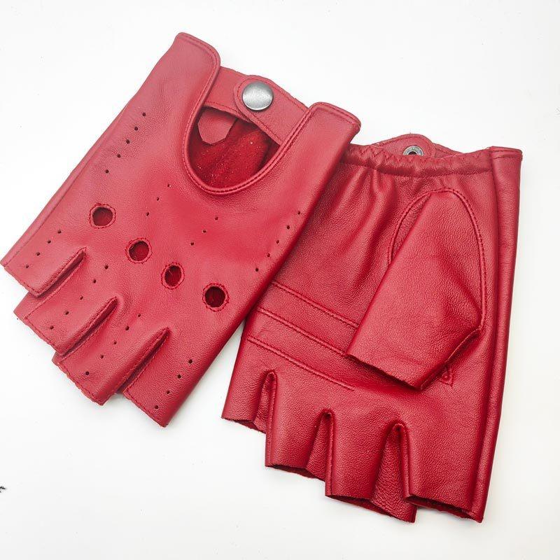 Sheepskin Half Finger Riding Gloves Bailufang Autumn New Windproof Touch Screen Thunderbolt Short L