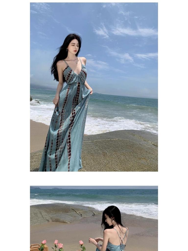 Women's Bohemian French-Style Summer Travel Dress - Elegant Beach & Vacation Wear