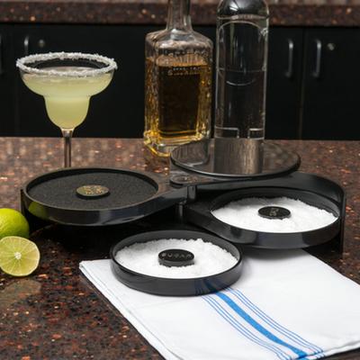 Glass Rimmer Food Grade Smooth Edge Multi-layer Dustproof Rotatable Multipurpose Plastic 3-Tier Bar Glass Cocktail Sugar Salt Rimmer Kitchen Supplies