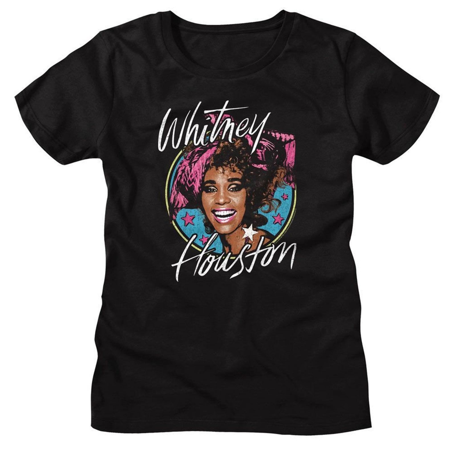 Whitney Houston Stars Black Women s T-Shirt 3XL