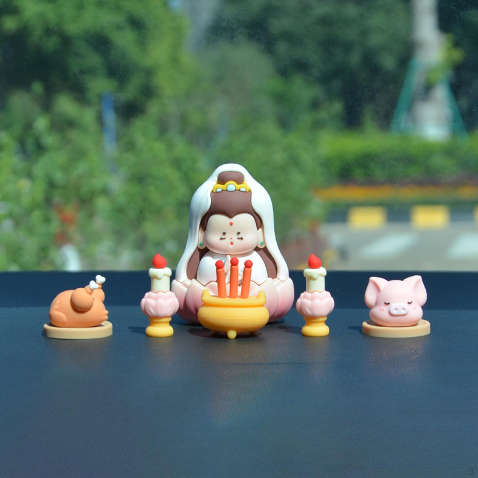 

Chinese Mythological Figurine Car Dashboard Decorations Soft Rubber Artwork Feng Shui Sculpture for