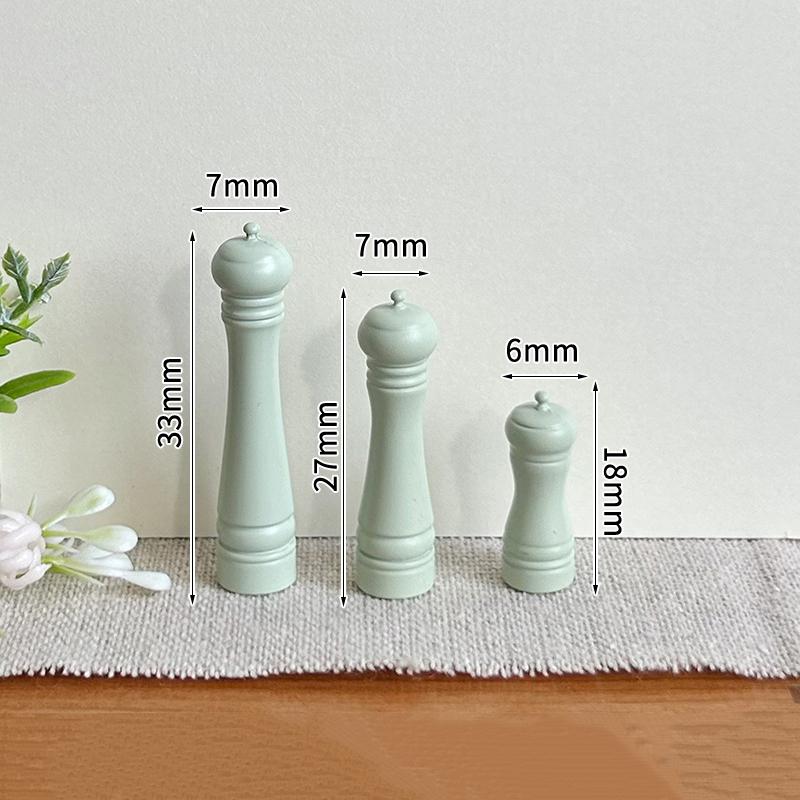 3Pcs Doll House Furniture Gift Dollhouse Alloy Cooking Pepper Grinding Bottle Miniature Mini Scene Model Doll Accessories