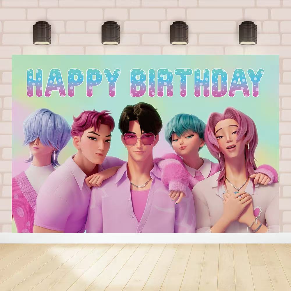 

Kpop Мисливці на Демонів Saja Хлопці День Народження Фото Фон Дівчата Хлопчик Щасливого Дня Народження Фон Фотографічні Реквізити 150x210cm