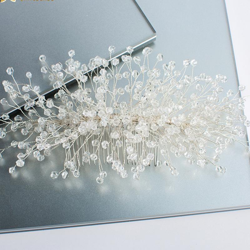 Bridal Headdress Wedding Handmade Full Crystal Hair Comb Foreign Trade Station Bride Ornament Factory Direct Sales