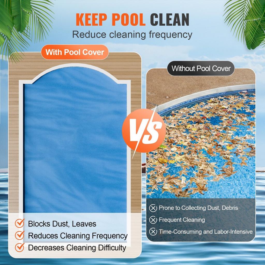 Solar Pool Cover, 40 X 20 Ft Rectangle Solar Blanket for Pools, Inground Above Ground Swimming Pool Solar Cover, 12 Mil Solar Covers Blue