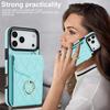 For iPhone 17 Pro Max Case RFID Blocking Card Bag Leather + TPU Crossbody Phone Cover with Ring Kickstand