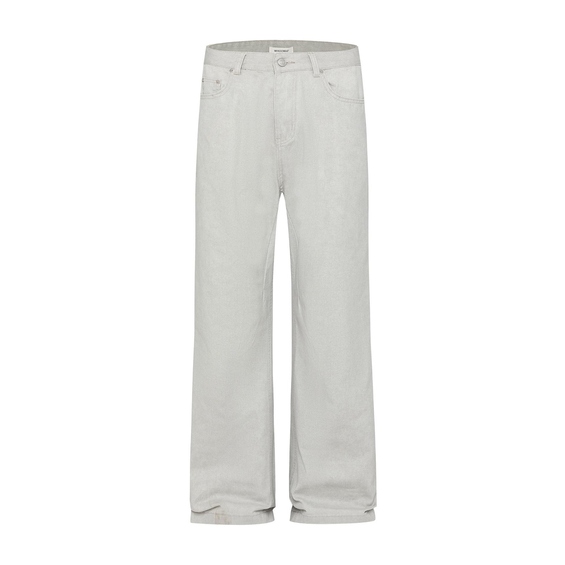 

Мужские джинсы с широкими штанинами JYL Американский Dirtyfit Винтажные Свободные Прямые Белые джинсовые брюки L мятный зеленый