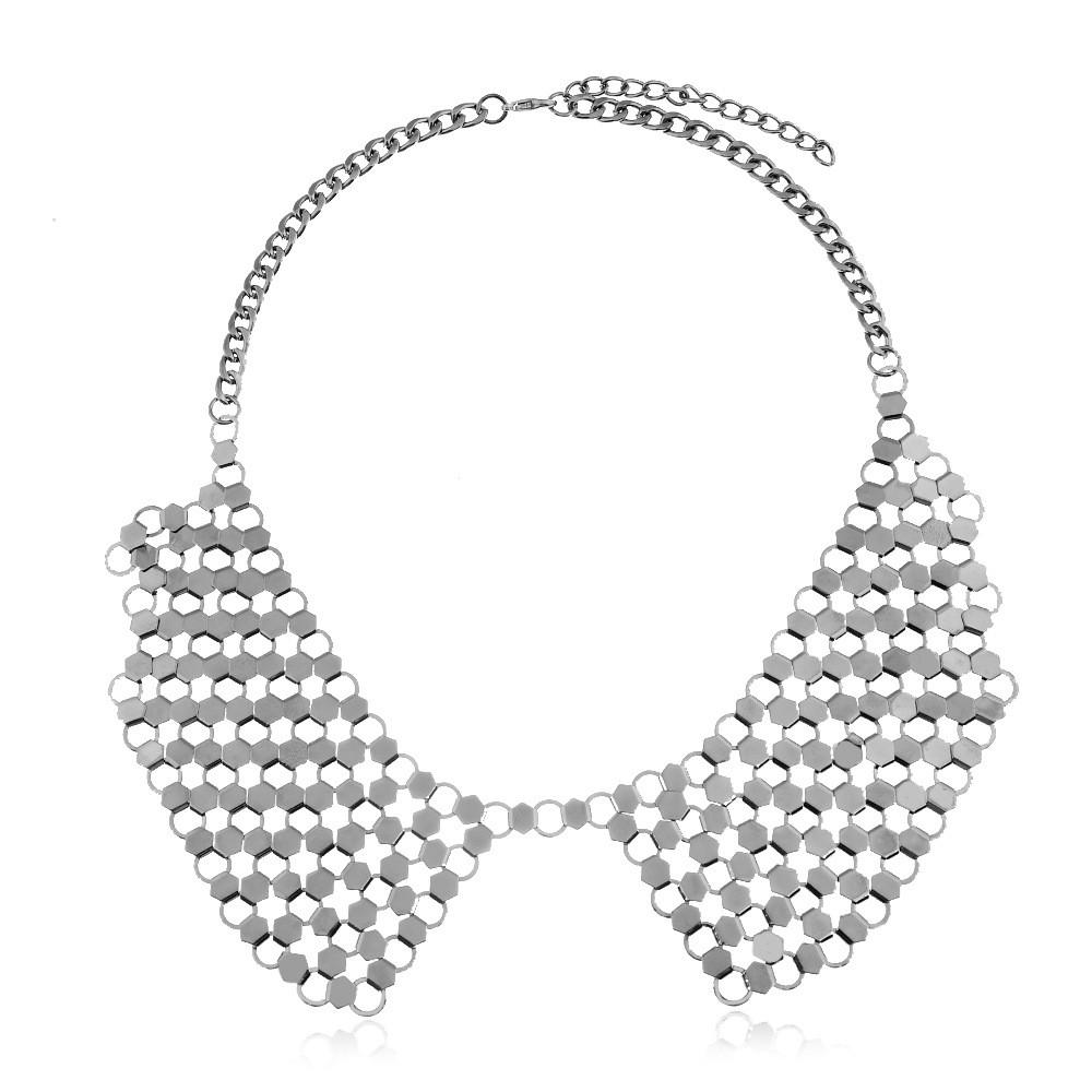 Europäischer Stil Metallhalskette Mit Geometrischem Design Und Schlangenkette Für Frauen