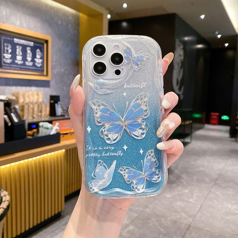 Applicable To Xiaomi POCO X7PRO Mobile Phone Case Glitter Butterfly Chain Redmi note14S Summer New Soft