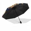 1pc Floral Pattern Automatic Open/Close Umbrella - Compact Travel Umbrella, Gift for Birthday, yy251208123