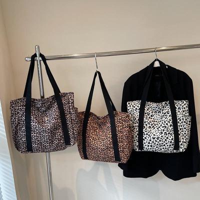 Canvas Large Capacity Shopping Totes Winter New Luxury Handbags Oversized Leopard Prints Shoulder Bags for Women Deformable KTY