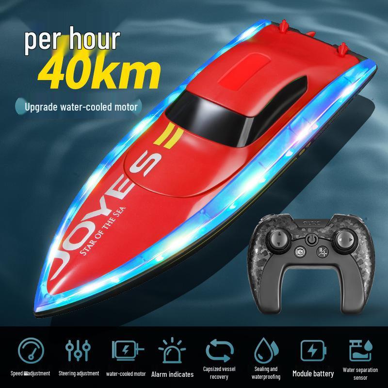 

4DRC Высокоскоростной катер на радиоуправлении - Большая перезаряжаемая игрушечная лодка для детей 2 Batteries for Extended Use