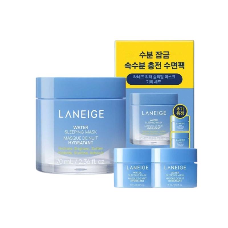 Laneige Water Sleeping Mask Set 70ml – Hydrating Overnight Mask, Moisture Care Sleeping Pack + Free 15ml x2 Mini Mask Set 70ml + 15ml x2