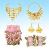 Belly Dance Costumes Bellydance Hip Scarf Wrist Bracelets Coin Head Scarf Earrings Belly Dancer Outfit Set for Womens