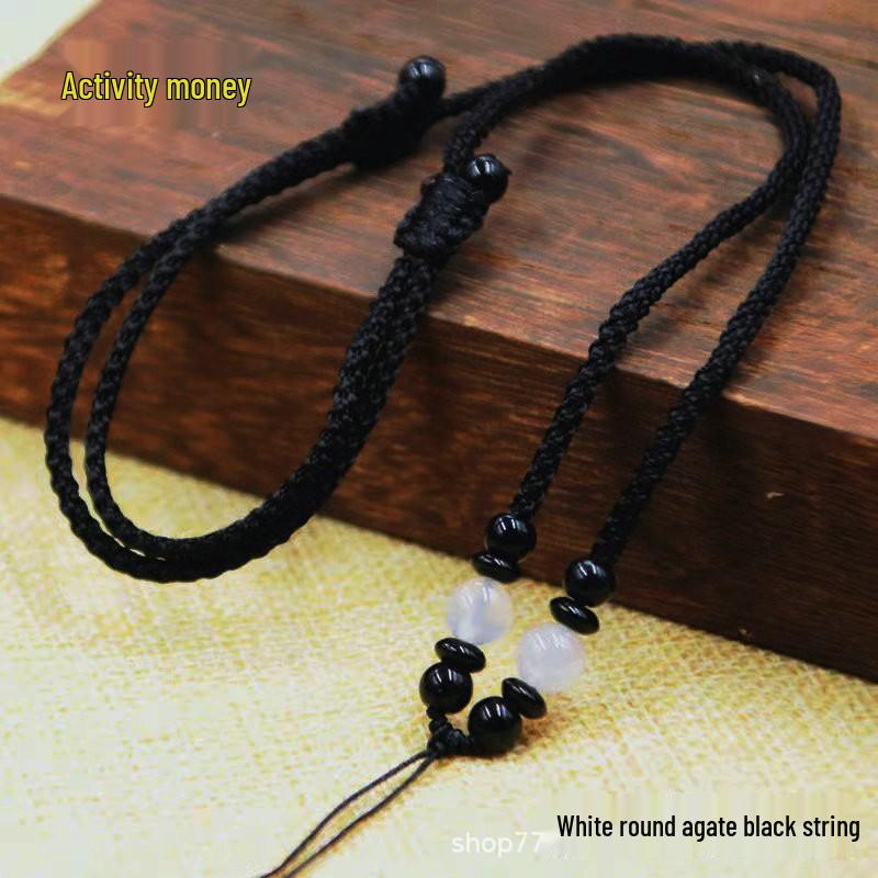 DIY Agate Jade Pendant Lanyard for Men & Women - Necklace Hanging Rope