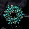 European and American Style Multi-Colored Floral Wreath Brooches, Fashionable Rhinestone Pins, Versatile and Elegant Suit Accessories