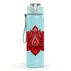 1PC Red Lotus Flower Mandala 750ml Color Plastic Sports Water Bottle Leakproof Flip Straw Lid Suitable for Sports Office Home Use