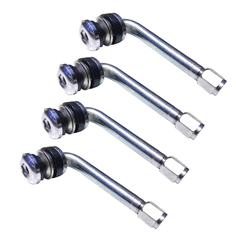 4Pcs/Lot YPQZW90DY6 7.15CM 2.5 Chrome Tire Valve Stems 90 Degree Angled Size XL,Universal Various Models серебряный