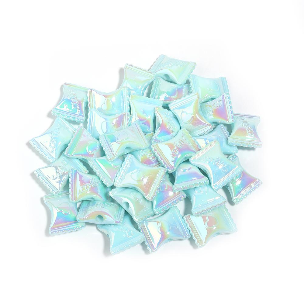 

10pcs 17x21mm Acrylic Candy Beads Colorful Sweet Loose Spacer Beads For DIY Jewelry Making Necklace Bracelets Keychain Findings синий