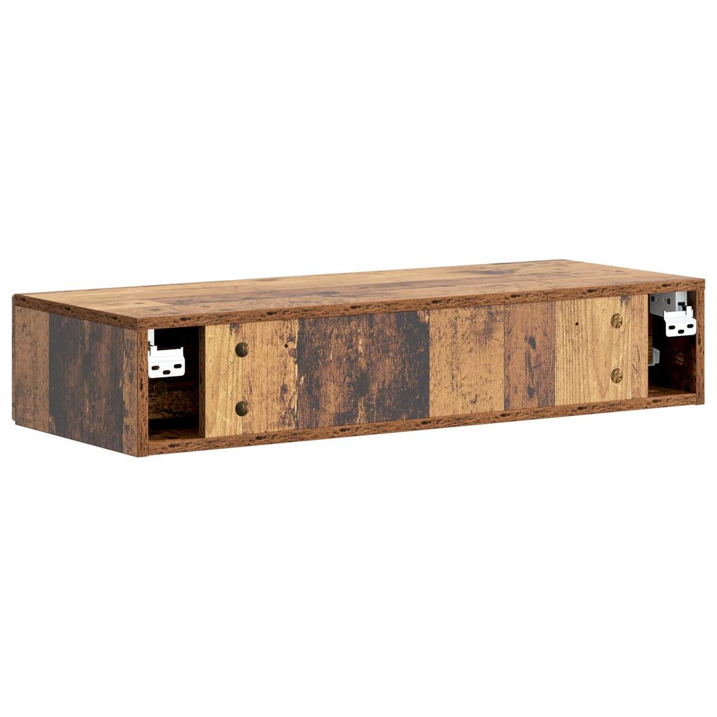 Wall Mounted Side Table Rustic Wood Look 87.5 x 34.5 x 17 cm
