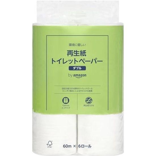 Recycled Paper Toilet Double Length FSC Certified 60m X 48 Rolls (6 8 Packs) Double.