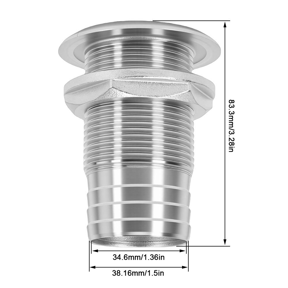 Semi Thread Marine Drain Outlet Standard Length Water Drain Fitting Thru Hull Fitting Marine Use