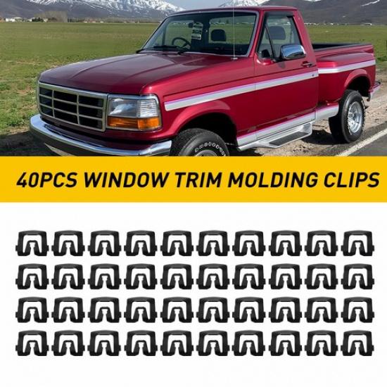 40pcs Windshield Or Rear Window Trim Clips Molding For Accessories 64-93 Ford