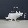 Ceramic Triceratops Planter with Tray, Creative Dinosaur Statue Garden Pot for Succulents Flower Pots Home Office Desktop Decor