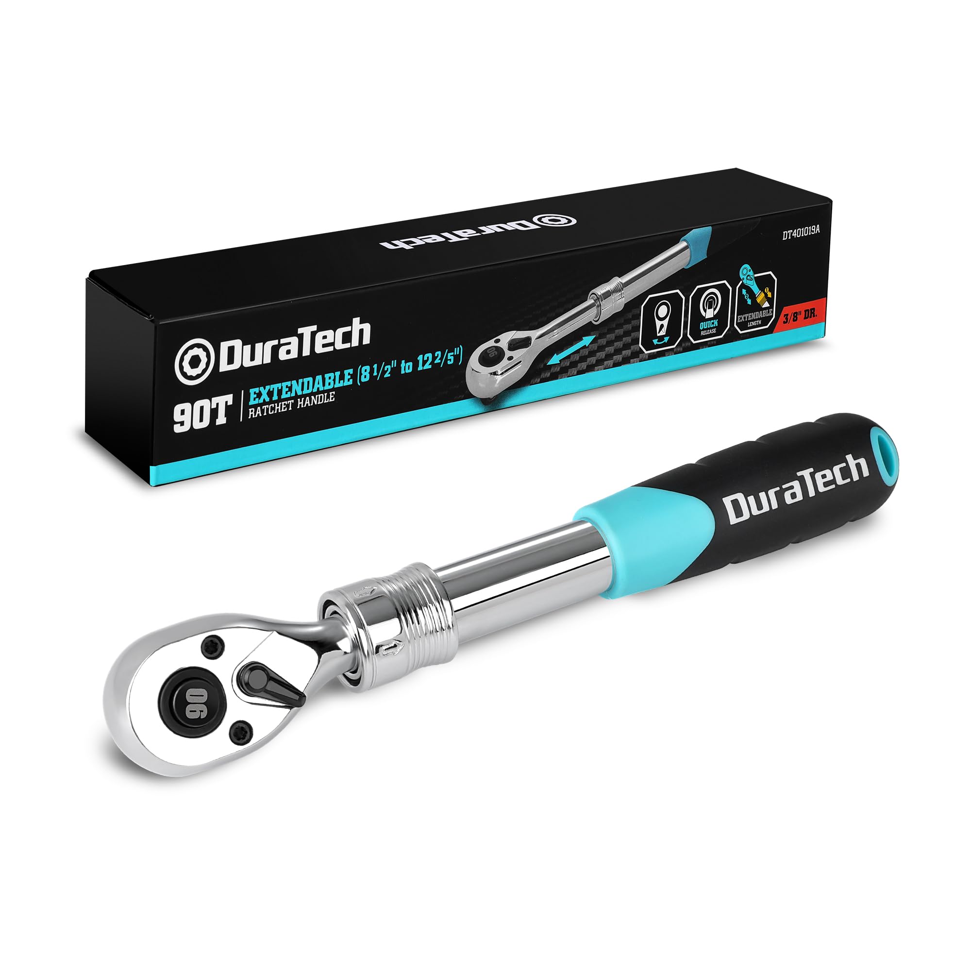 

DuraTech Ratchet Ratchet Socket Adjustable Range Easy Rotation Direction Quick Release Gear Handle, Wrench, Wrench, 9.5mm Drive, Telescopic,