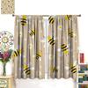 Rustic Honey Bee Curtains Honeycomb Daisy Floral Window Treatments Insulated Drapes Panel Sets Curtain With Rod Pocket Thermal Polyester