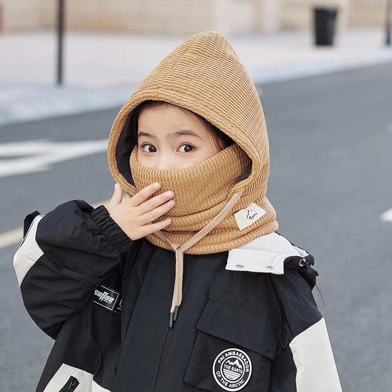 Children's Hats, Masks, Scarves, Integrated Hats, Winter Boys and Girls Fleece Ear Protectors, Pullover Hats, Cold Protection and Warmth