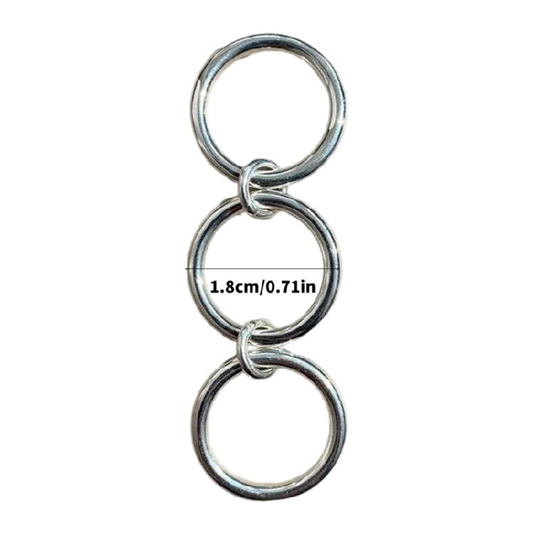 Chic Interlocked Rings Stylish Rings Trendy Triple Loop Rings With Intricate Details Perfect For Enhancing Your Outfits