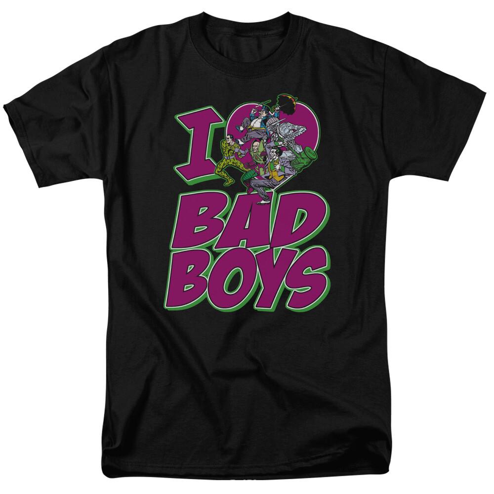 

Justice League I Love Bad Boys T Shirt Licensed Comic Book Tee Black S
