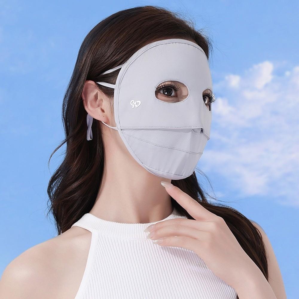 Elastic Ice Silk Mask Breathable Sunscreen Mask Fashion Full Face Mask  Women