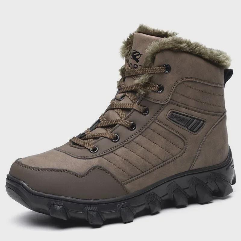 Northeast Men's Waterproof High-Top Snow Boots: Warm, Non-Slip, Plus Velvet, Large Size