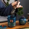 Portable Stainless Steel Travel Tea Set Japanese Gongfu Fast Brew Cup Easy Clean Tea Ware for Camping Business Gift Set