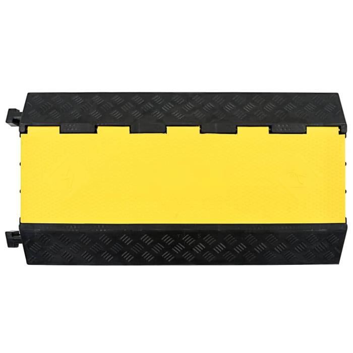 VidaXL Rampe de protection de câble 3 canaux caoutchouc 93 cm