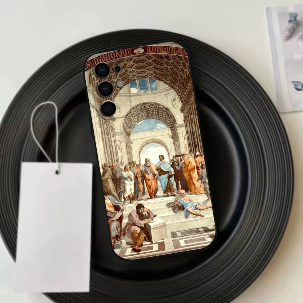 Renaissance A-Art  Phone Case Black Silicone Soft For Samsung S25,S24,S21,S22,S23,S30,Ultra,S20,Plus,Fe,Lite