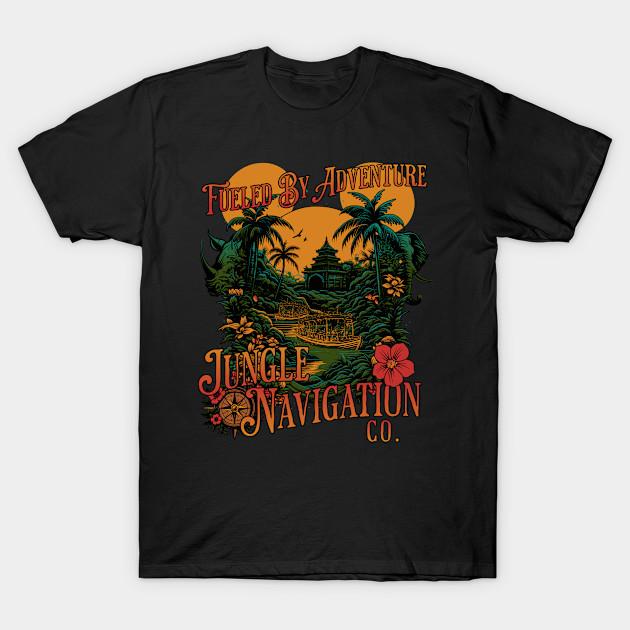 

Men Black Print T-shirt Jungle Navigation Company Fueled By Adventure No-Cut Transfer Paper Print Cotton Tshirt 4XL чорний