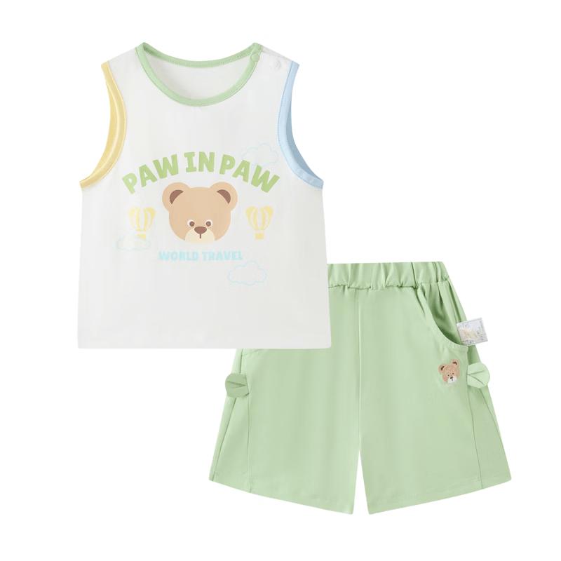 PawinPaw Cartoon Bear Baby Boy Vest & Shorts Set 110